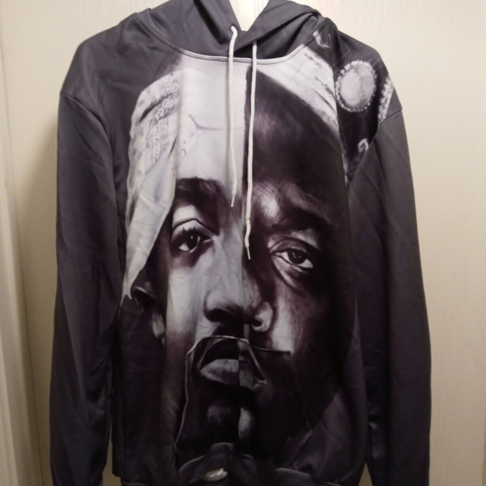 Tupac Shakur / Notorious BIG 2PAC Gray Hoodie Sweatshirt Youth XXL
